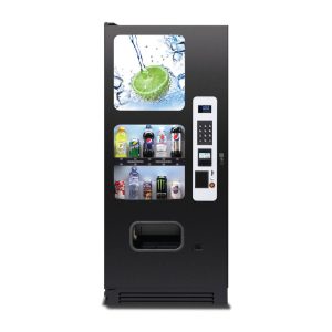 BC10 soda and drink vending machine with cans and bottles with lime front